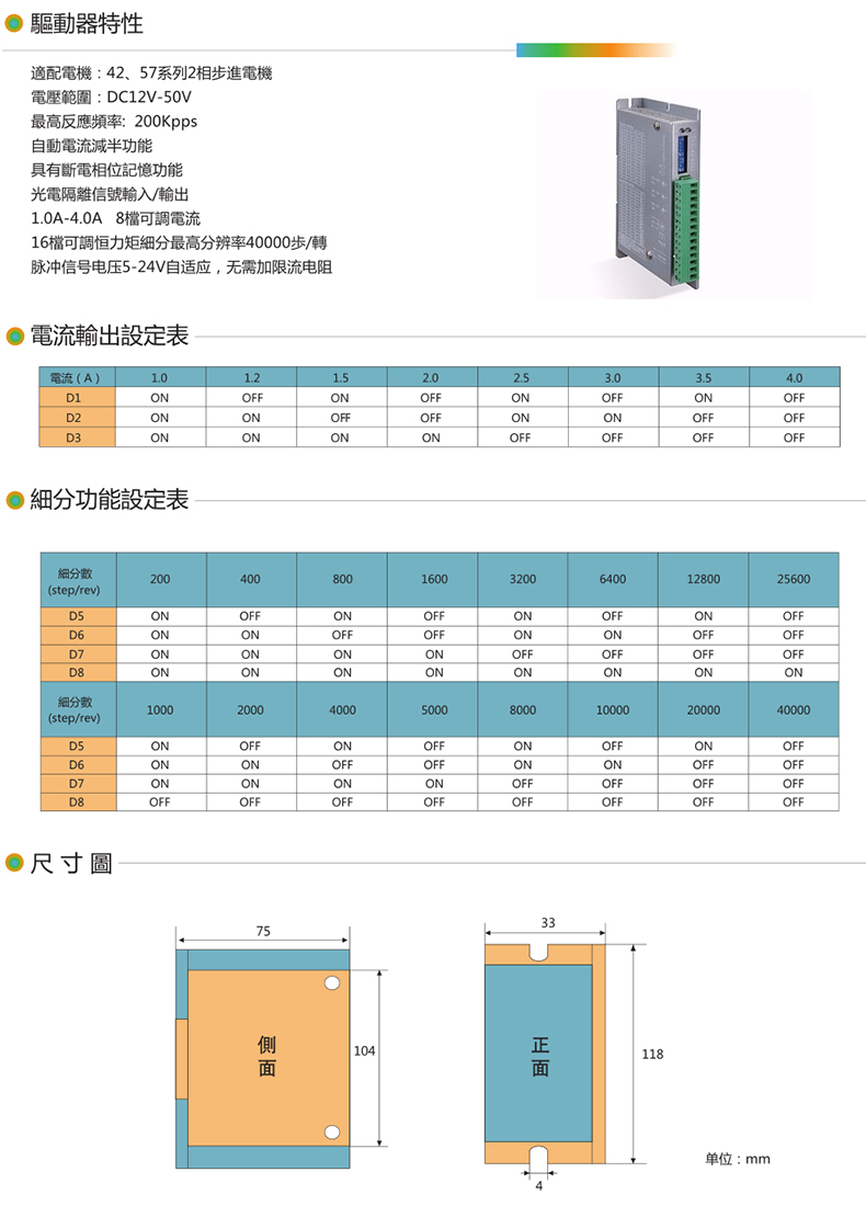 57步進驅(qū)動器2相DA4240