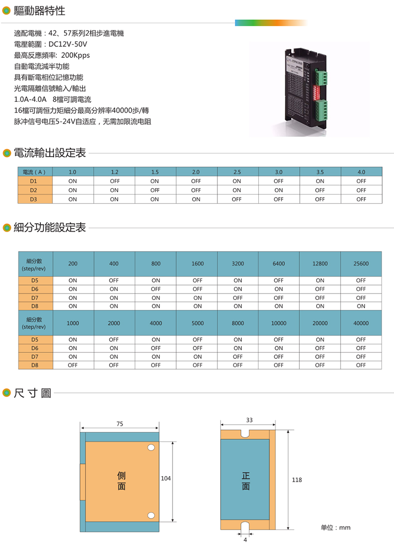 42、57步進驅(qū)動器2相