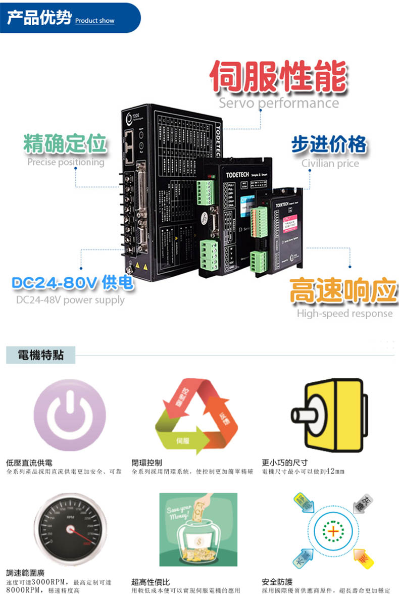 低壓直流伺服電機(jī)產(chǎn)品優(yōu)勢與特點(diǎn)